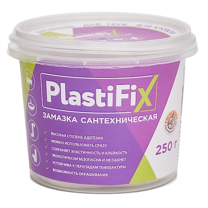 Сантехническая замазка PlastiFix, 250 гр банка 61153 (1/12)