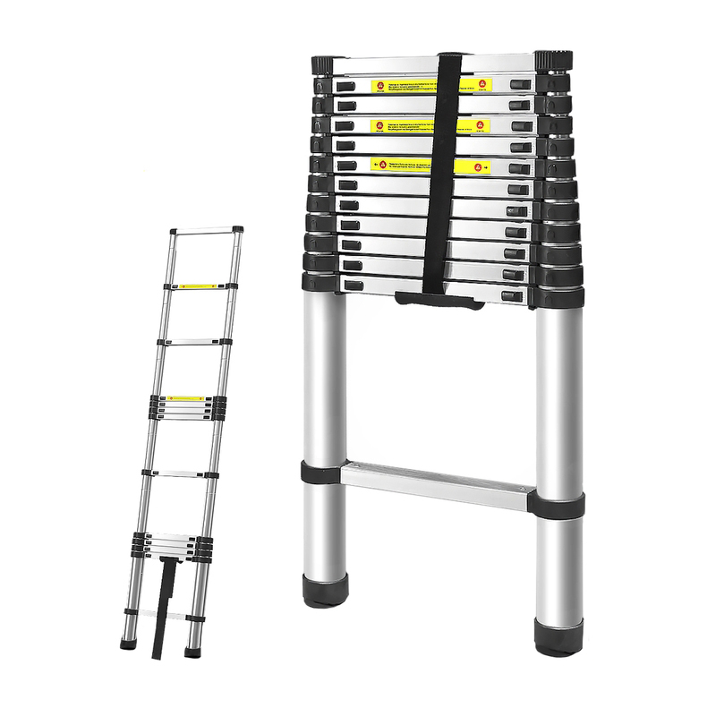 Телескопическая лестница GRASSMAN 3,8 м, масса 9,5 кг, нагрузка до 150 кг,13 ступеней (1/1)