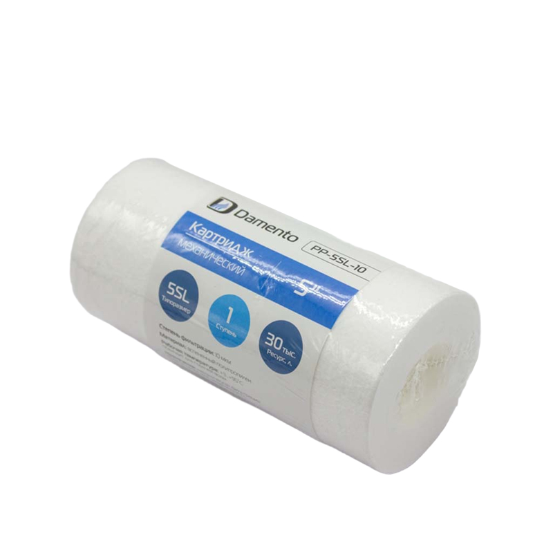  Картридж механический Damento 5" (10 мкм, из вспененного полипропилена) PP-5SL-10 (1/120)