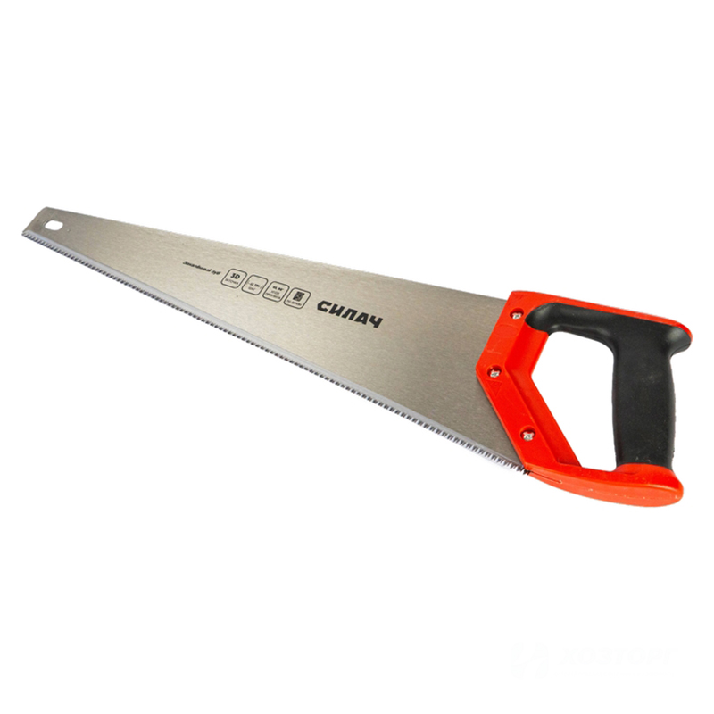  Ножовка по дереву 500мм, 11 TPI, многоцелевая, мелкий каленый зуб, 3D-заточка, 2х комп рук-ка СИЛАЧ (12/48)