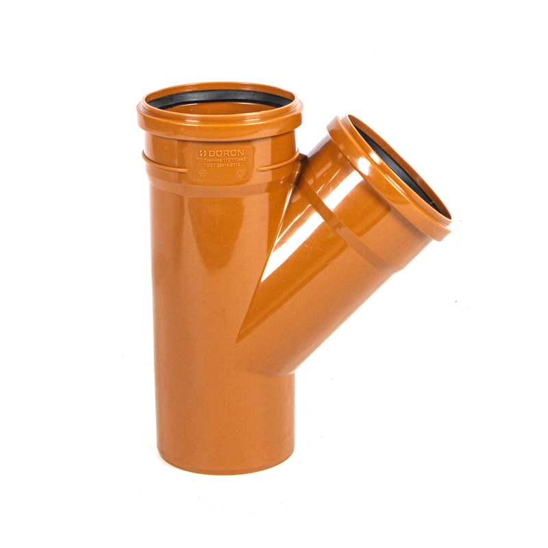 Тройник канализационный наружный 110х110х45° DORON (1/20)