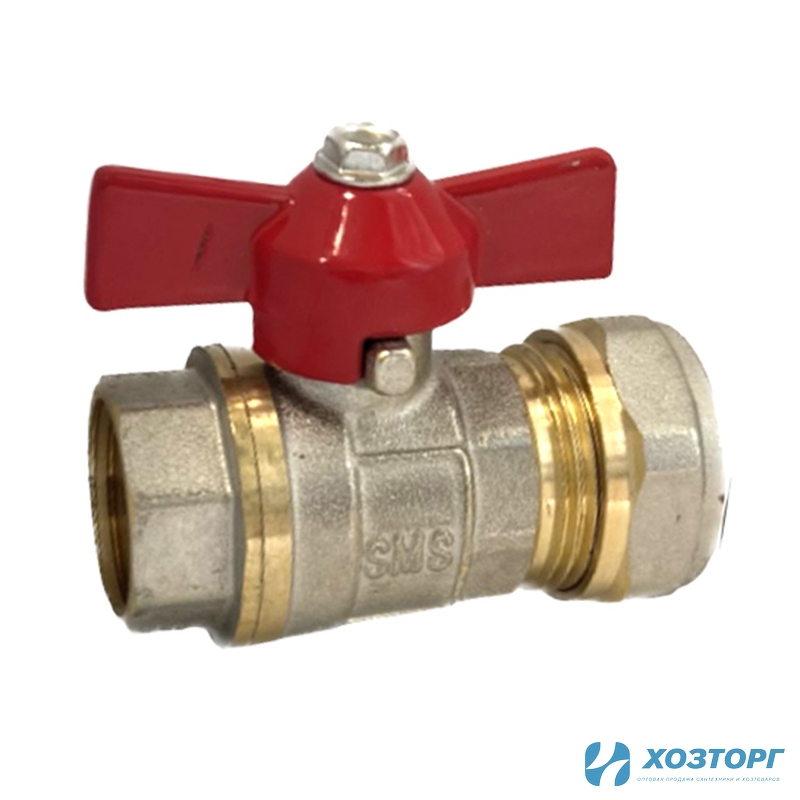 Кран шаровой д/металлопластика SMS 16х1/2" ц/г 8007 (15/150)