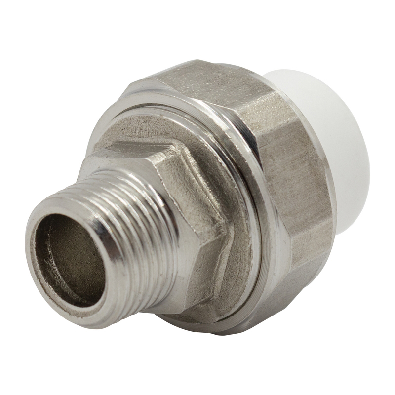 Муфта комбинированная разъёмная нар.рез. 20* 1/2 WALTON master белый (10/220)