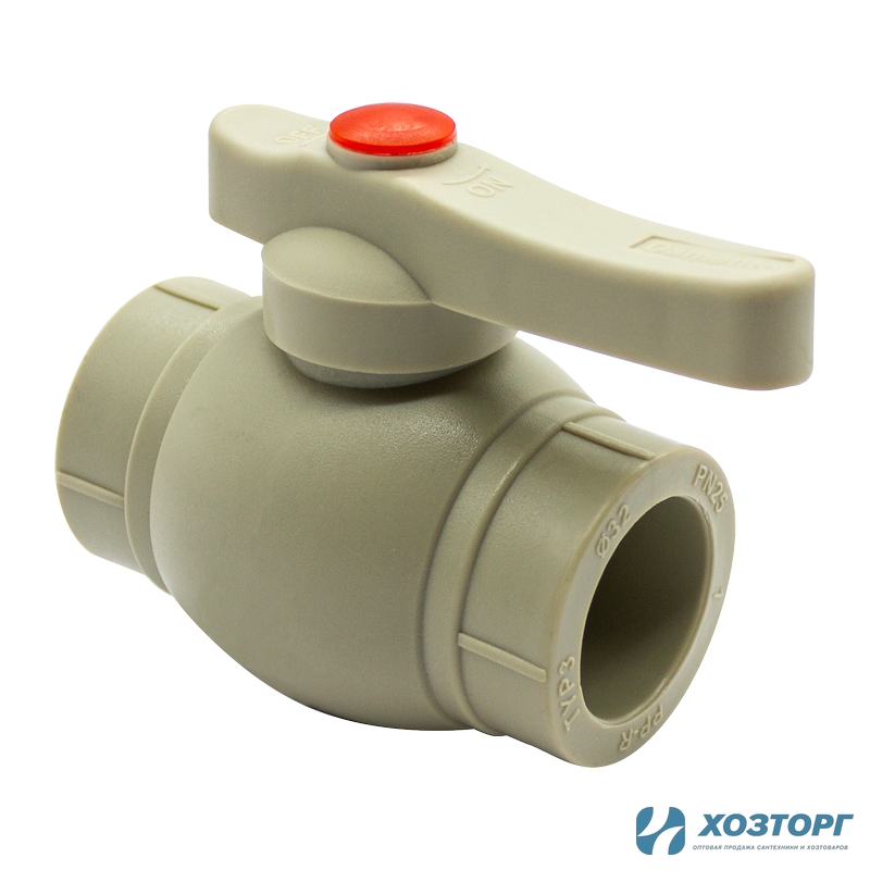 Кран шаровый 1v 32 Damento Standart (лат. шар) серый (5/50)