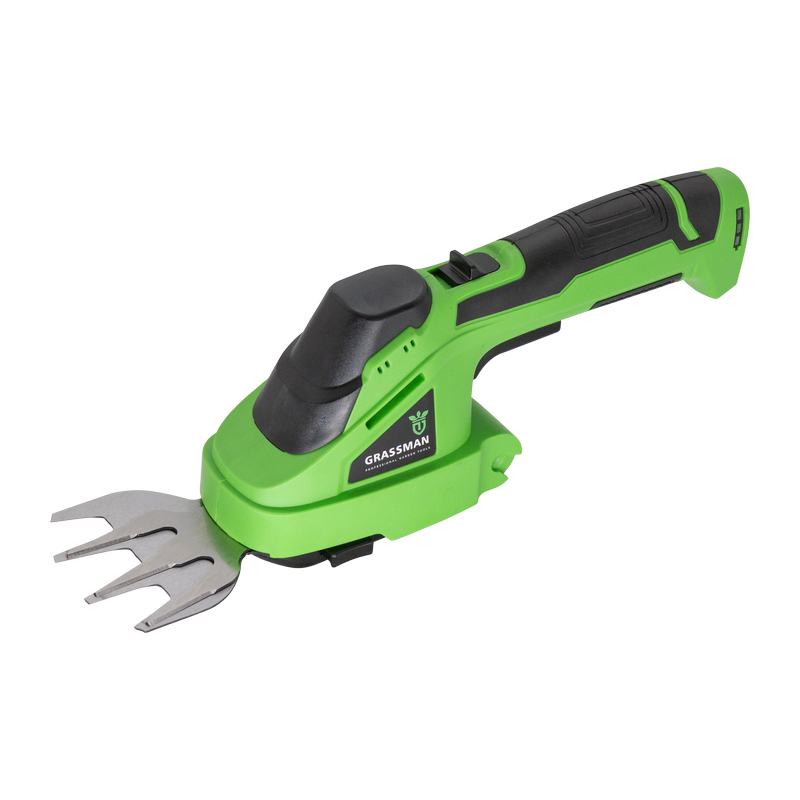 Кусторез аккумуляторный GRASSMAN CH-7202, 7,2 В, 1.5Ач,  2в1, длина реза 120мм, ЗУ, коробка(1/8)