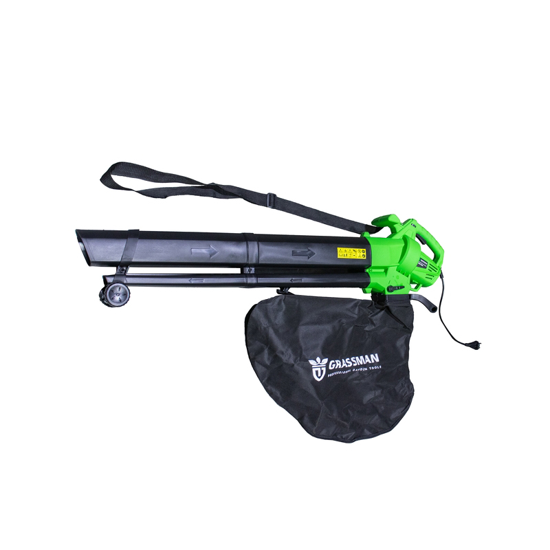 Электрическая воздуходувка GRASSMAN DGE-1500(1500 Вт,270 км/час,функции 3 в 1,объм мусоросборника 35л) (1/36)