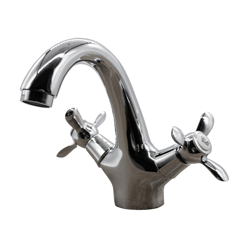 Смеситель  д/умывальника DORON DL 1517-N, 1/2 керамика, хром, излив литой нос, п/г (1/10)