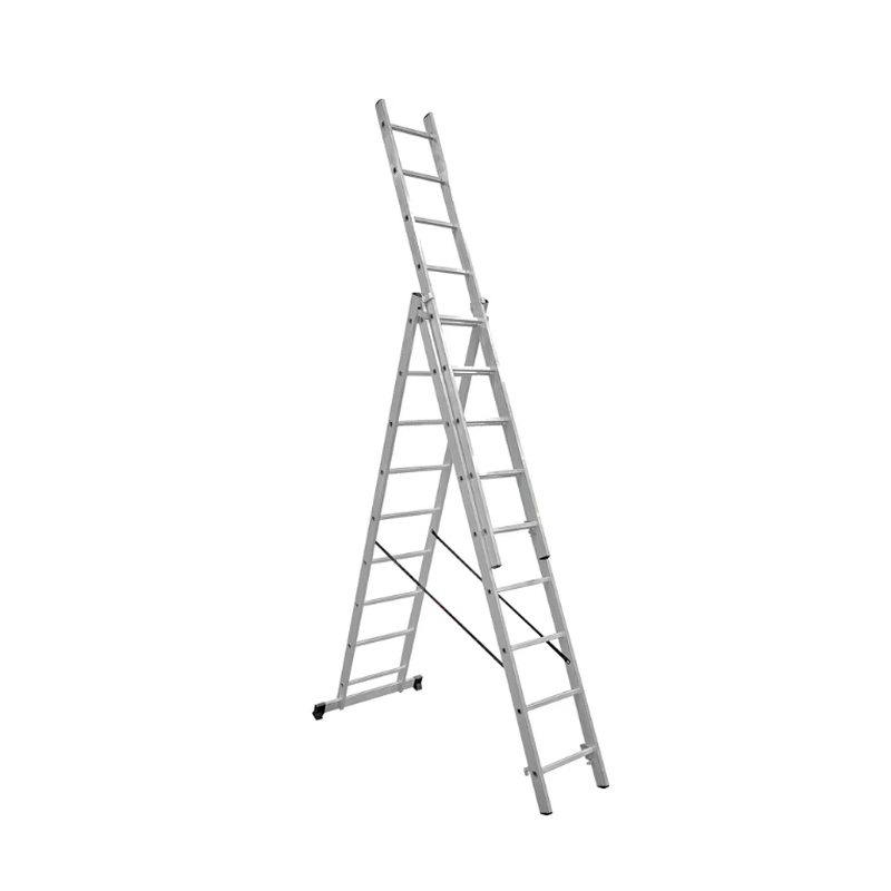 Лестница алюминиевая трёхсекционная 9 ступеней,  СИЛАЧ 3*9, 2,57/4,31/6,02 м (1/1)