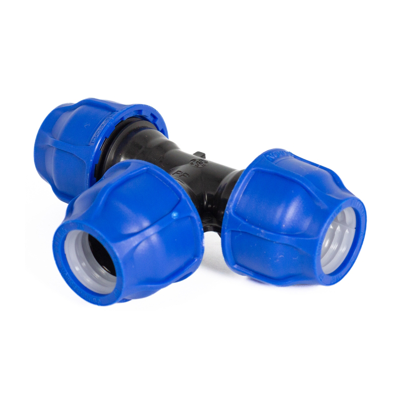 Тройник соединительный компрессионный 20х20х20 ПНД DORON (10/240)