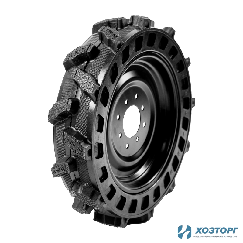 Колесо к МОТОБЛОКУ ЦЕЛЬНОЛИТОЕ 4.00-10 СИЛАЧ, диск 8 отверстий, цена за штуку (2/56)