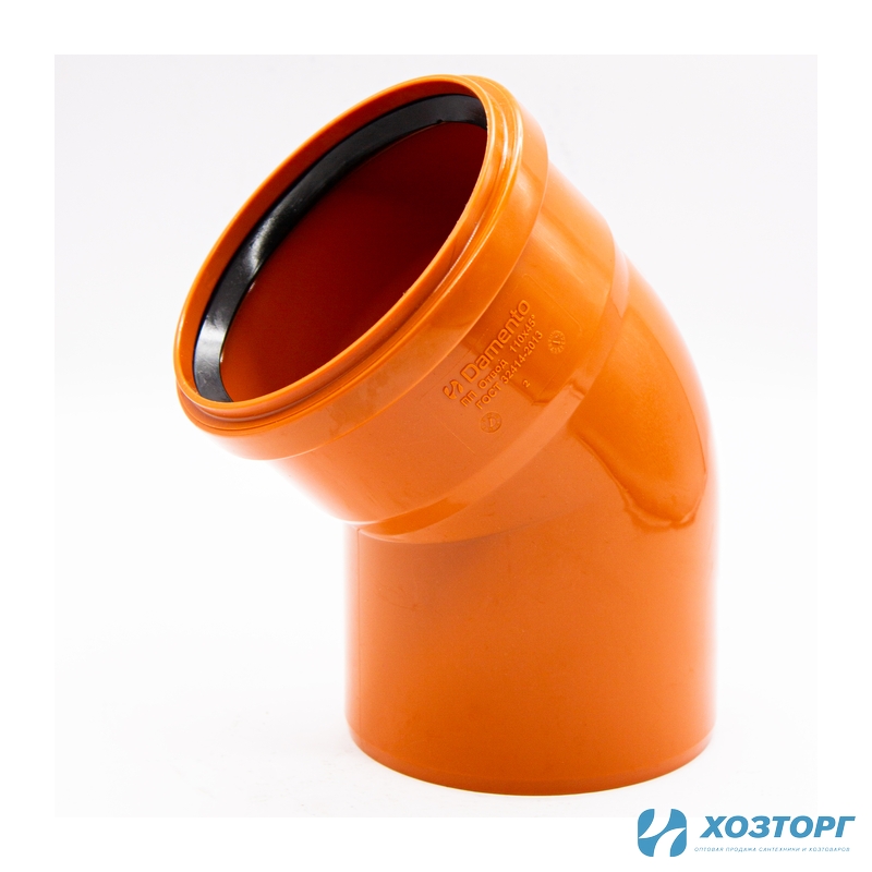 Отвод канализационный наружный 110х45° DAMENTO  (1/50)