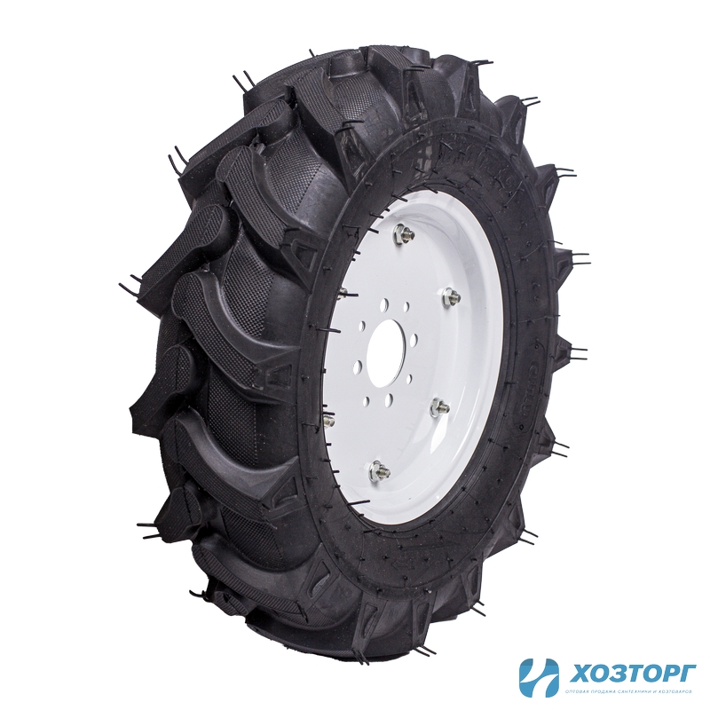 Колесо к МОТОБЛОКУ 6.00-12 СИЛАЧ ,Елочка , диск 4 отверстия, цена за штуку (2/20)