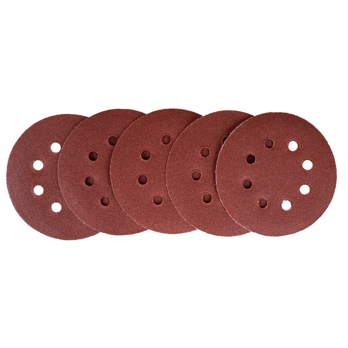 Круг абразивный СИЛАЧ шлифовальный под "липучку" с отверстиями 125 мм зерно 100 (5шт/уп) (1/200)