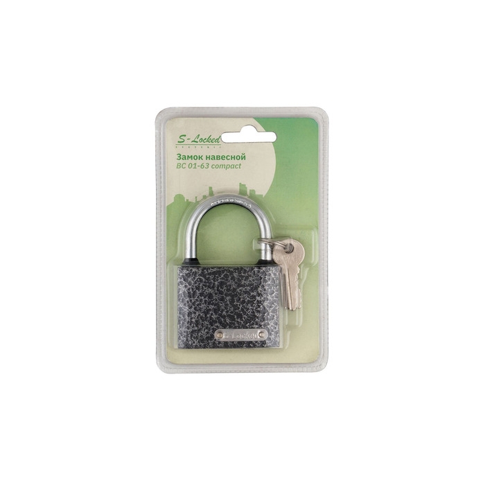 Замок навесной S-Locked ВС 01-63 Compact Blister 122576 5 ключей (12/96)