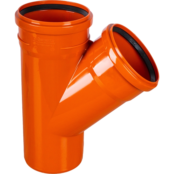 Тройник канализационный наружный 110х110х45° DAMENTO  (1/20)