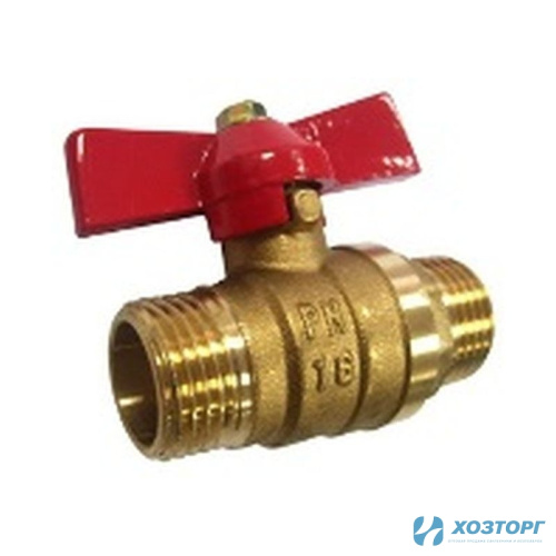 Кран шаровой STT  1/2 Н-Н бабочка штуцер-штуцер 125 АС (20/200)