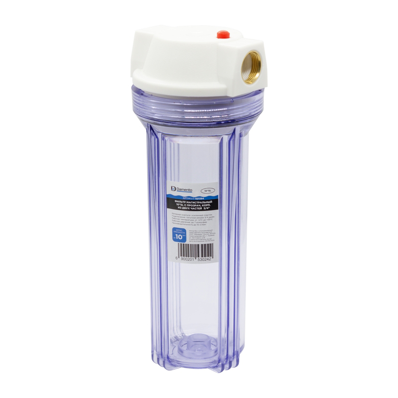  Фильтр магистральный Damento 10"SL с прозрач. корп. из двух частей  3/4" (1/12)