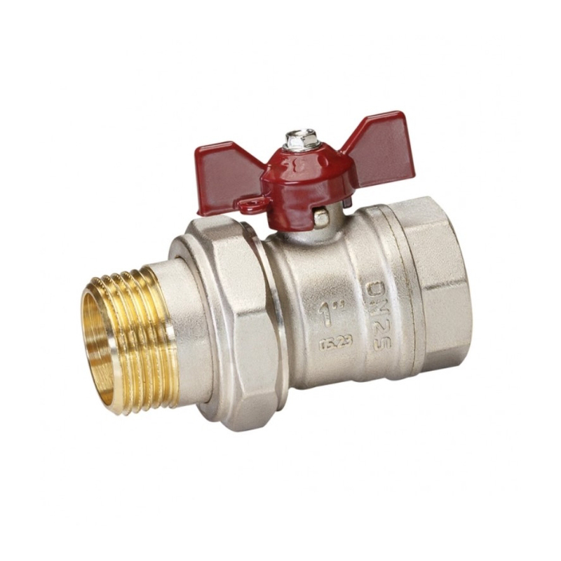 Кран шаровой Temper 1 В-Н бабочка с американкой (1/6)