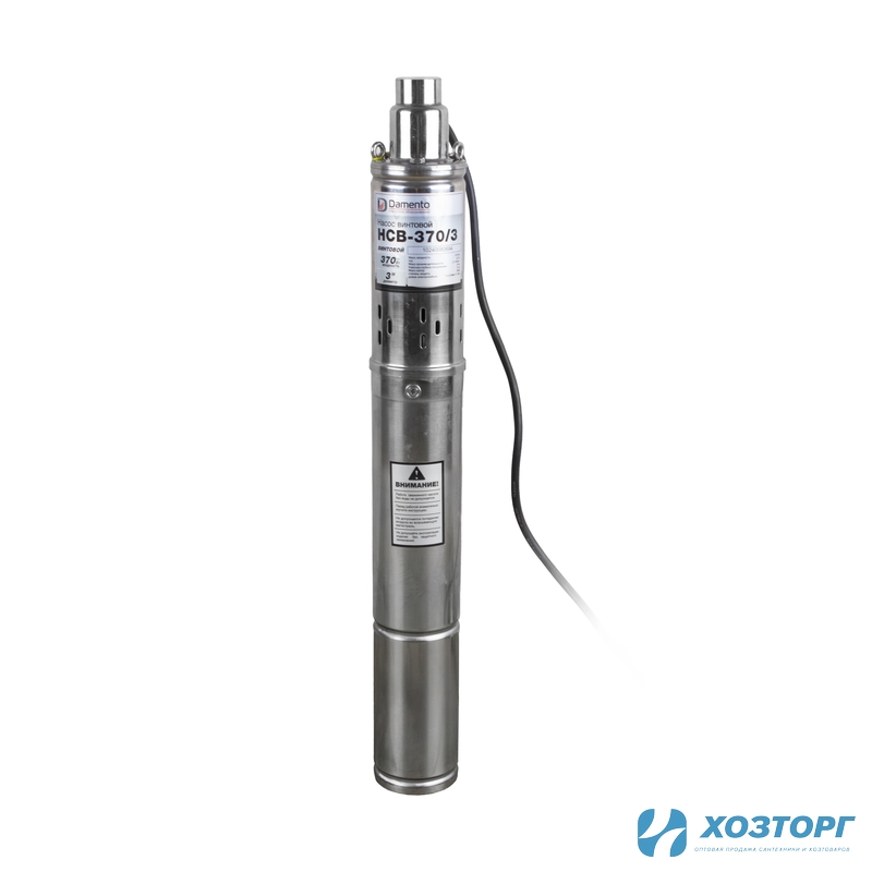 Винтовой скважинный насос  DAMENTO НСВ-370/3, 370Вт, ⌀75мм, напор 77м, подключение 1" (1/100)