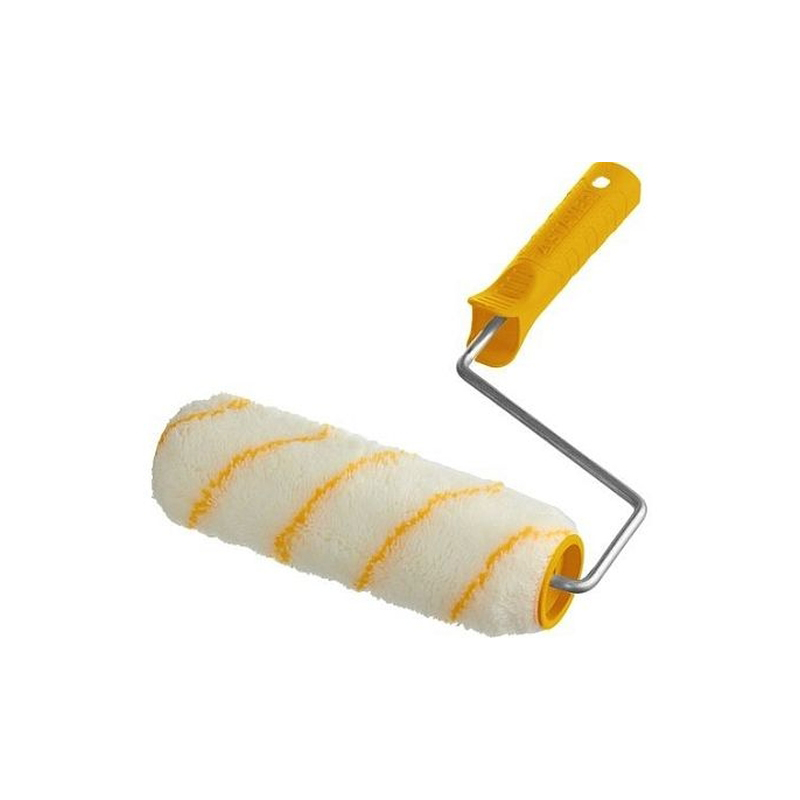 Валик "Гирпаинт" 240 мм, d 42 мм, бюгель 6 мм, ворс 10 мм, белый с желтой полосой Bohrer 85800246 (1/50)
