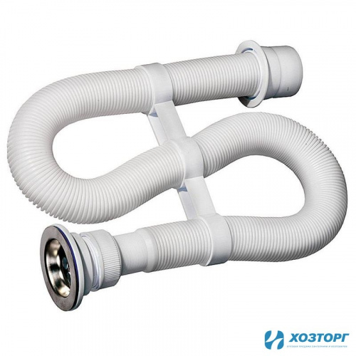 Сифон гофрированный 1 1/4" чашка Ø70мм, выпуск Ø40/50мм "VIR" 30980312 (1/30)