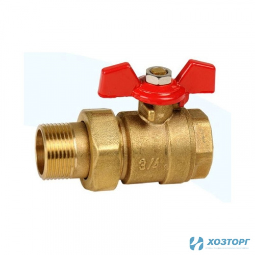 Кран шаровой STT  3/4 В-Н бабочка с американкой 126 АС (8/80)