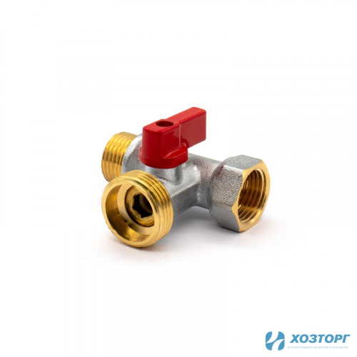 Кран 3-х проходной шаровой 1/2г х 1/2ш х 3/4ш ДСМА DORON (10/100)