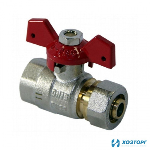 Кран шаровой д/металлопластика SMS 20х1/2" ц/г 04037 (10/100)