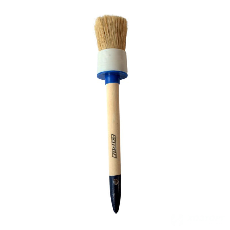  Кисть круглая 40 мм, №10, натуральная, щетина в пласт.корпусе ВАРЯГ (12/240)