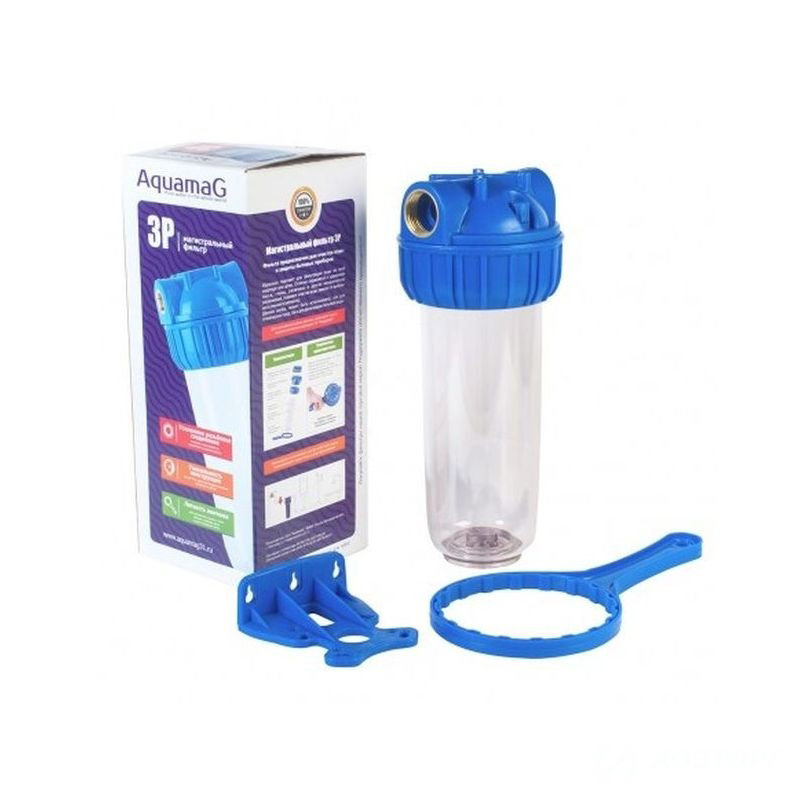  Фильтр магистральный 10" с прозр.корп. из трех частей 3/4 " 3P  Aquamag (1/12)