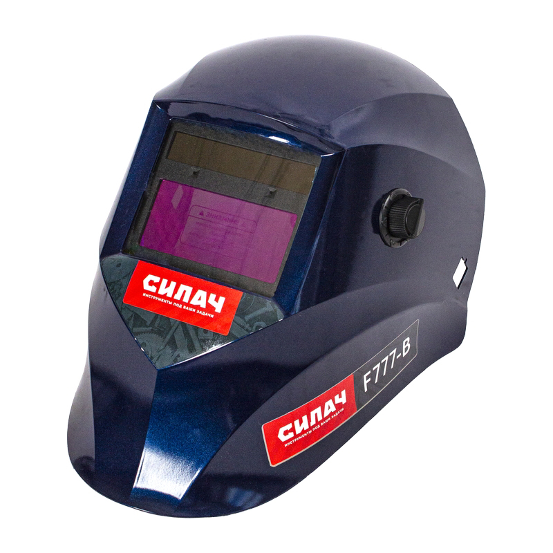 Маска сварщика СИЛАЧ, модель F777-B хамелеон Синий глянец (1/20)
