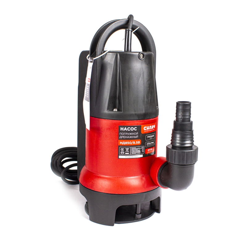  Насос д/грязной воды СИЛАЧ  НД 850/8.5В (850Вт, макс.произ. 235л/мин, макс выс.подъема.8,5м) внутр.попл. (1/60)