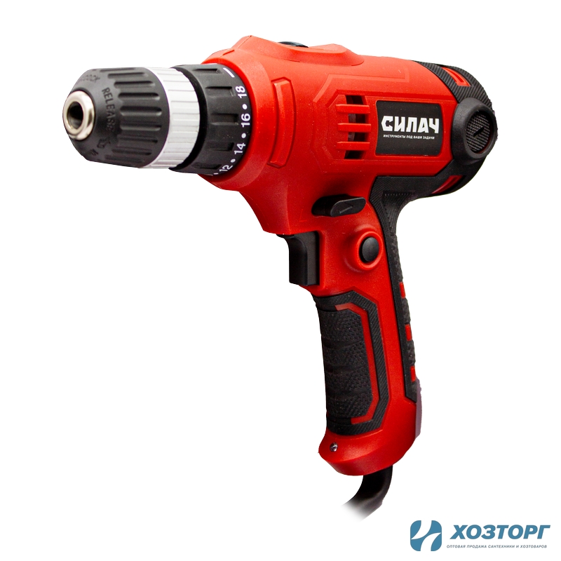 Дрель электрическая шуруповерт  СИЛАЧ ДЭШ-10.450П (450Вт,пат10мм,45Hm,2 скор,0-450/0-1800об/мин) (1/10)