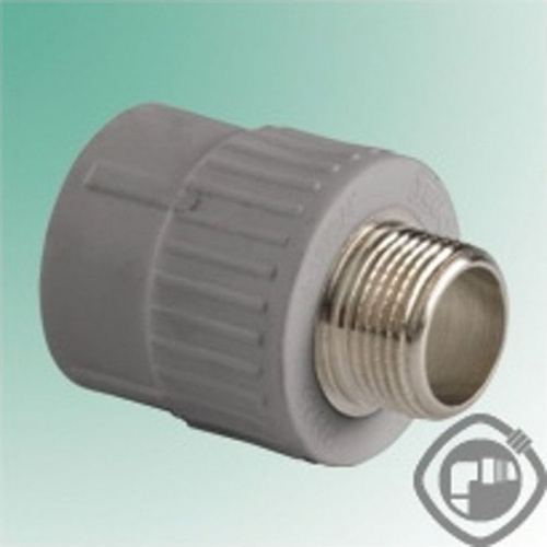 Муфта комбинированная нар.рез. 20х1/2" R-ТВ серый 031023602 (40/160)
