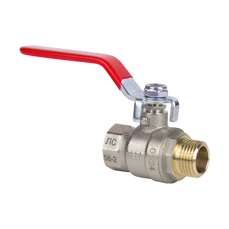 Кран шаровой полный проход TEBO 1 1/2" В-Н ручка гайка-штуцер T-КШ.202.112.КР.CN (2/12)