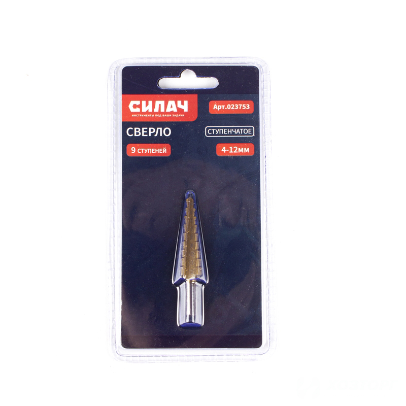  Сверло ступенчатое 4-12мм, ступеней 9, шаг 1 мм СИЛАЧ (10/200)