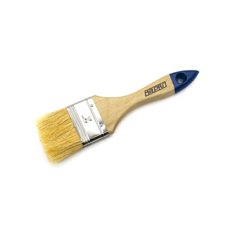    Кисть плоская  50 мм (2")  "Стандарт" с деревянной ручкой, искусственная щетина ВАРЯГ (12/600)