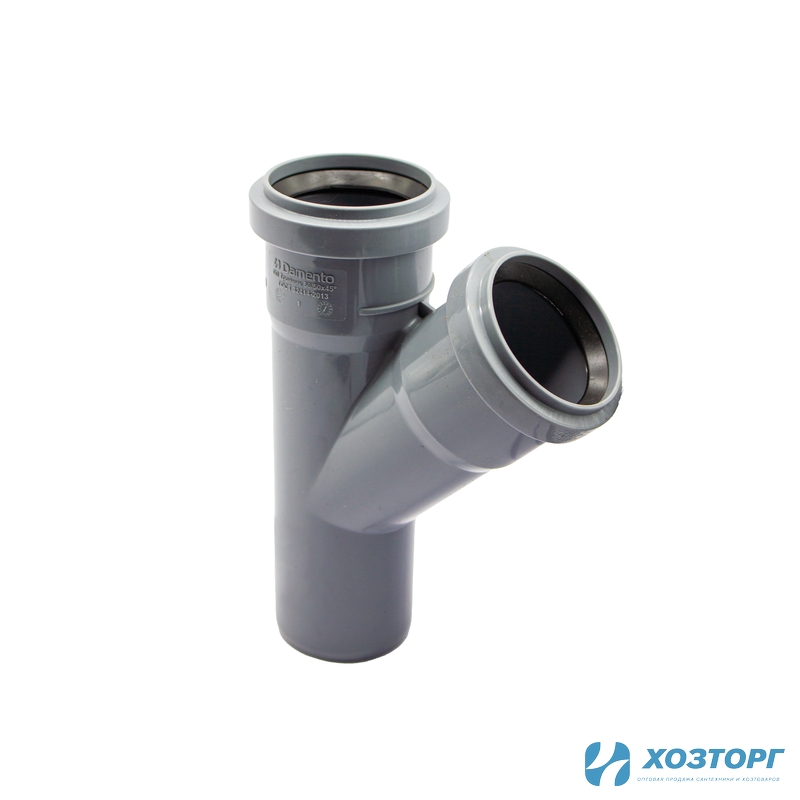 Тройник канализационный  50х50х45° DAMENTO (1/150)