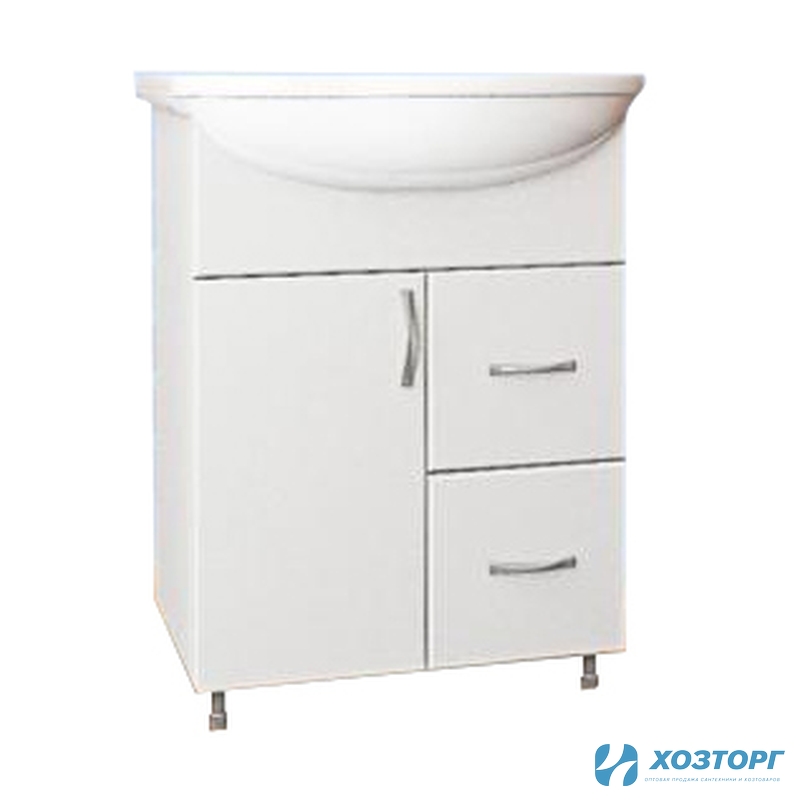 Тумба для ванной УЮТ 55-8 белая (комплектуется умывальником (ROSA) УЮТ 550) 0922 (MDW) (1/1)