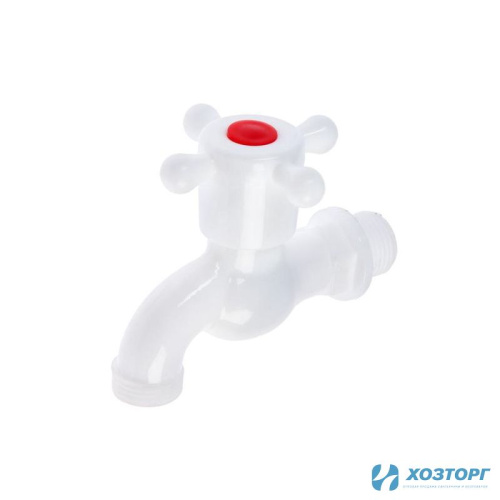Кран водоразборный 1/2" (пластик) крестовая ручка 5541249 (1/300)
