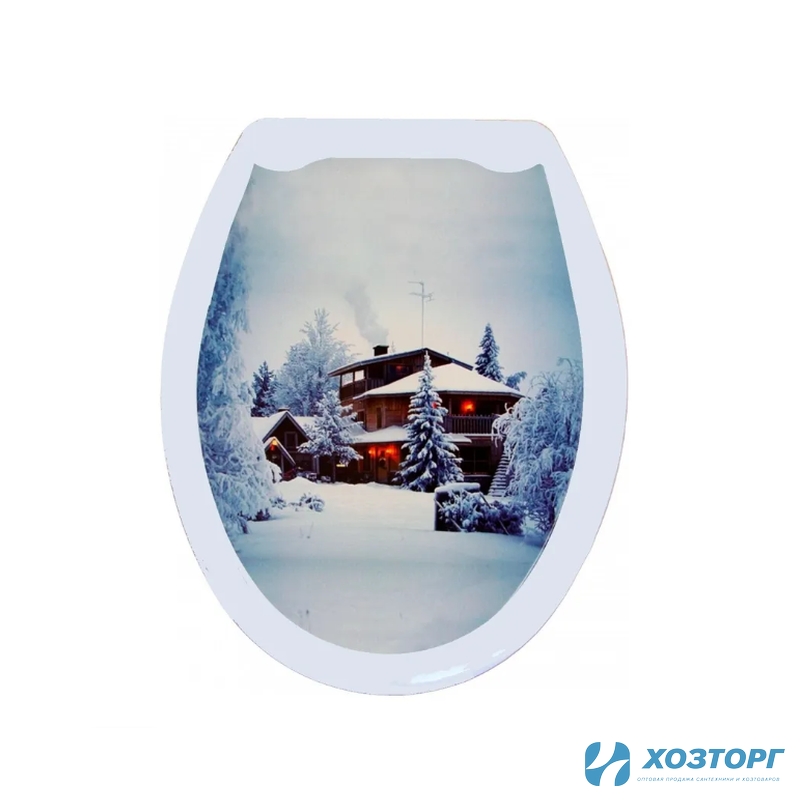 Сиденье для унитаза жесткое (фотопринт) ЗИМА (1/10)