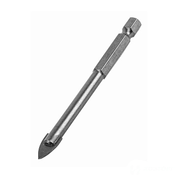 Сверло по керамике, кафелю и стеклу  6 мм, 6гр хвостовик (в блистере) СИЛАЧ (20/200)