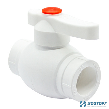 Кран шаровый 1v 25 Damento Standart (лат. шар) белый (10/90)