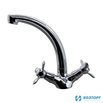 Смеситель  д/кухни DORON DС 1917-N, 1/2 керамика, хром, излив толстый литой, п/г (1/10)