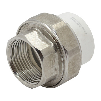 Муфта комбинированная разъёмная вн.рез. 32х1" WALTON master белый (5/100)