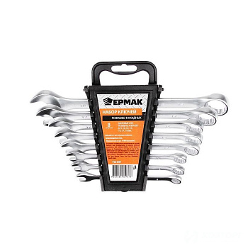 Набор ключей комбинированных,  8 предметов в холдере, желтый цинк ЕРМАК 736-079 (1/40)