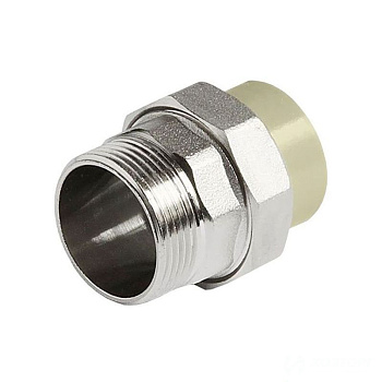 Муфта комбинированная разъёмная нар.рез. 32*3/4 WALTON серый (5/100)