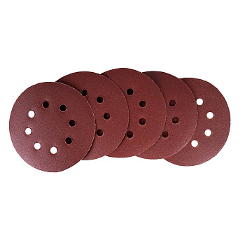 Круг абразивный СИЛАЧ шлифовальный под "липучку" с отверстиями 125 мм зерно 240 (5шт/уп) (1/200)