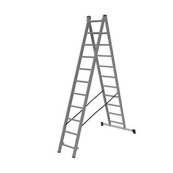 Лестница алюминиевая двухсекционная 11 ступеней,  СИЛАЧ 2*11, 3,14/5,15 м (1/1)