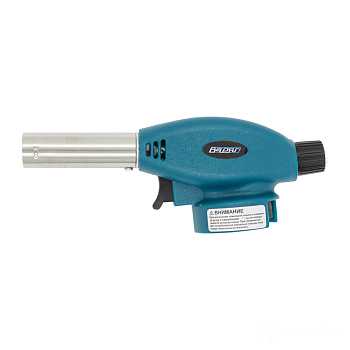  Горелка газовая ВАРЯГ ГП-2002 пьезо с цанговым захватом, сопло 20мм, 17х6,5х5 см (10/100)